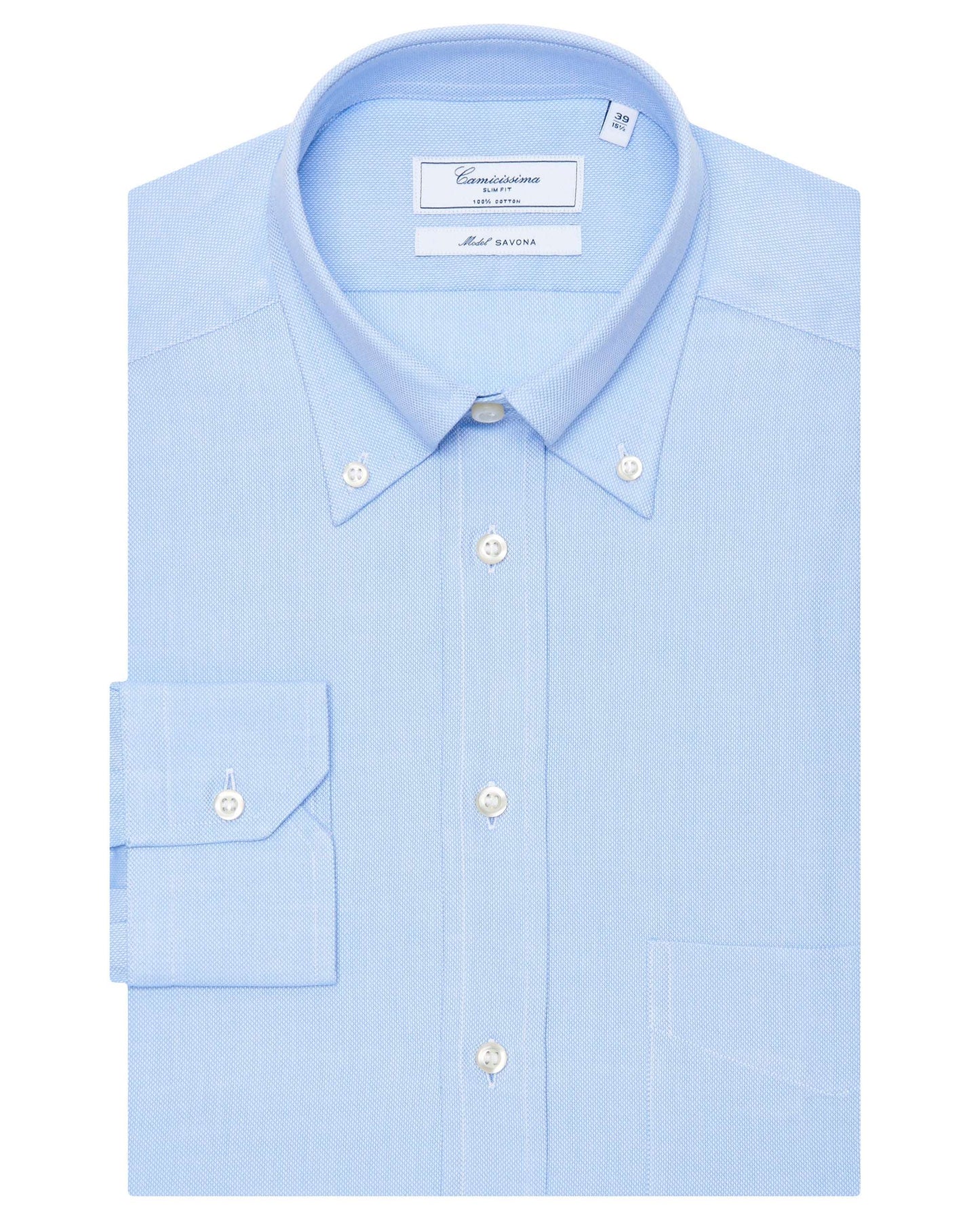 Men’s Slim Fitted Self-Design Light Blue Shirt