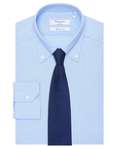 Men’s Slim Fitted Self-Design Light Blue Shirt
