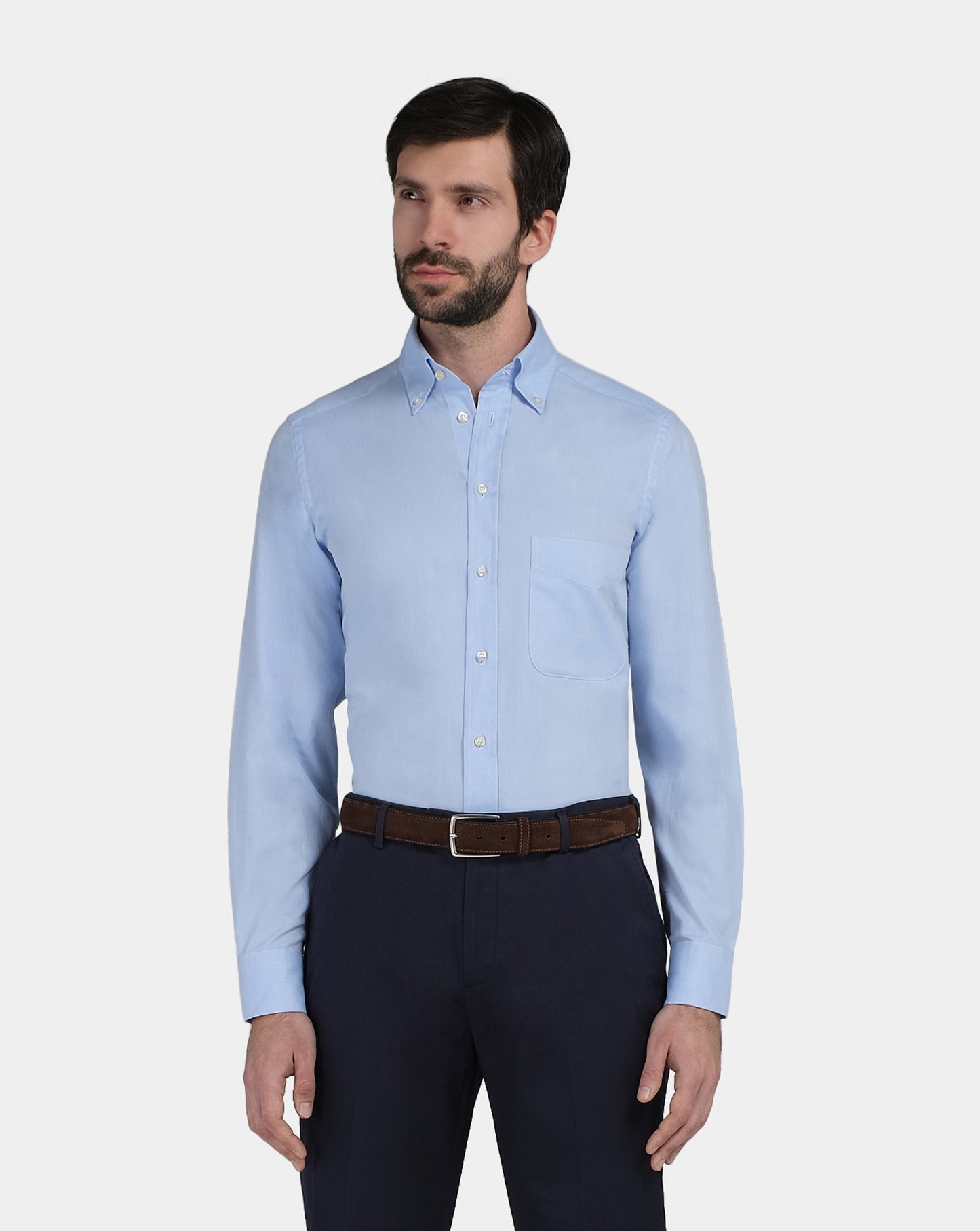 Camicissima Men’s Slim Fitted Self-Design Light Blue Shirt
