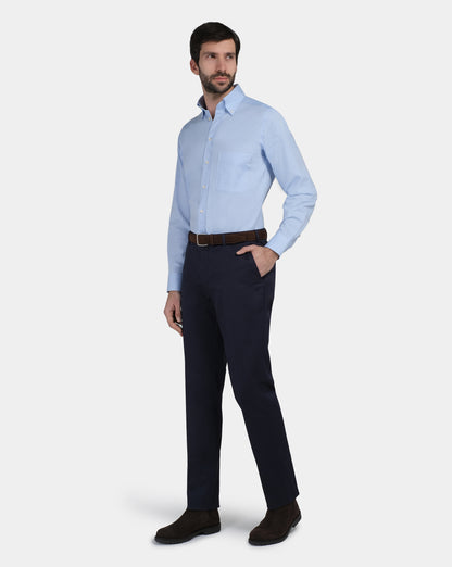 Camicissima Men’s Slim Fitted Self-Design Light Blue Shirt