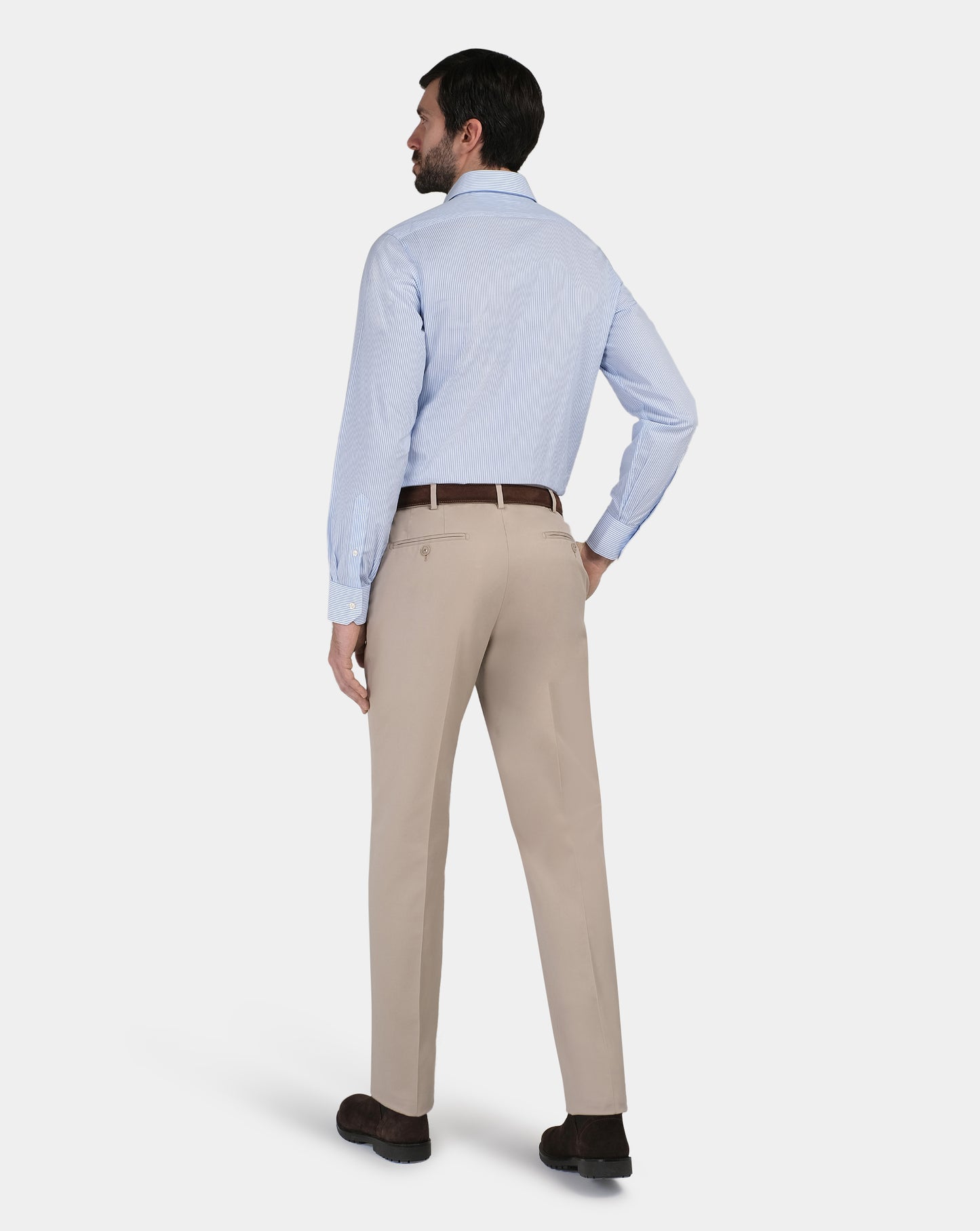 Camicissima Men’s Light Blue Striped Slim Fit Permanent Shirt