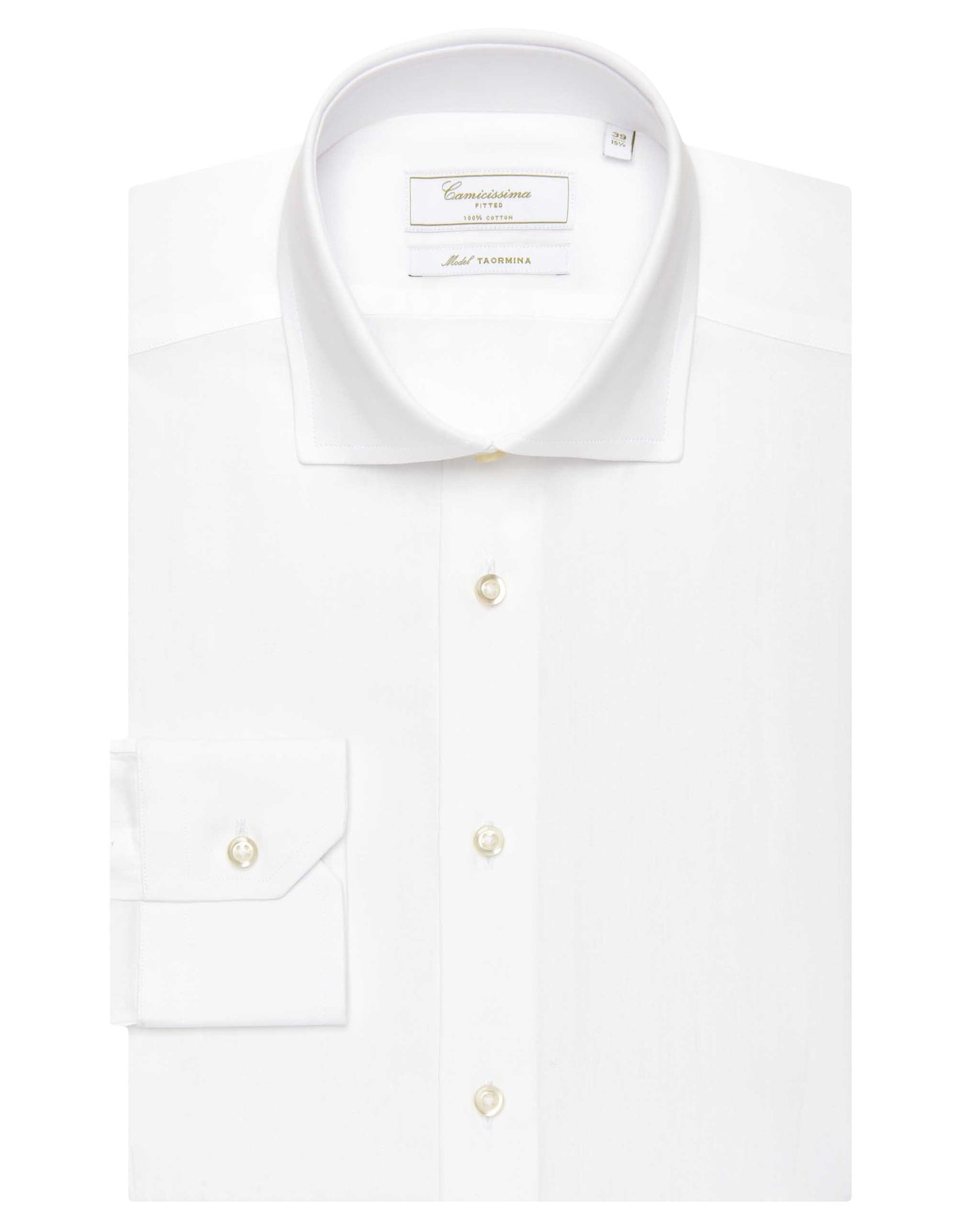 Camicissima Men’s White Easy-Care Permanent Cotton Shirt