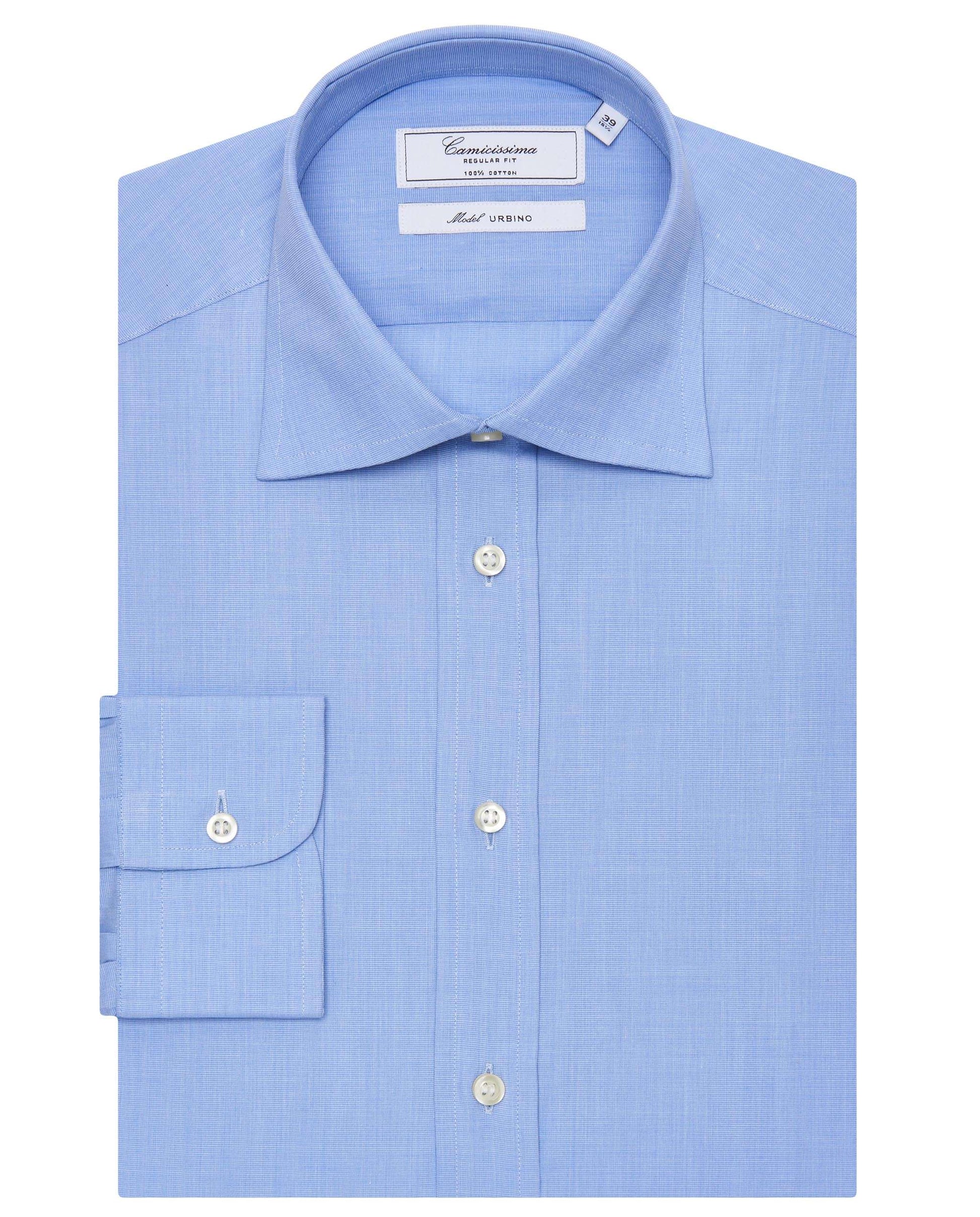 Men’s Azure Plain Regular Fit Permanent Shirt