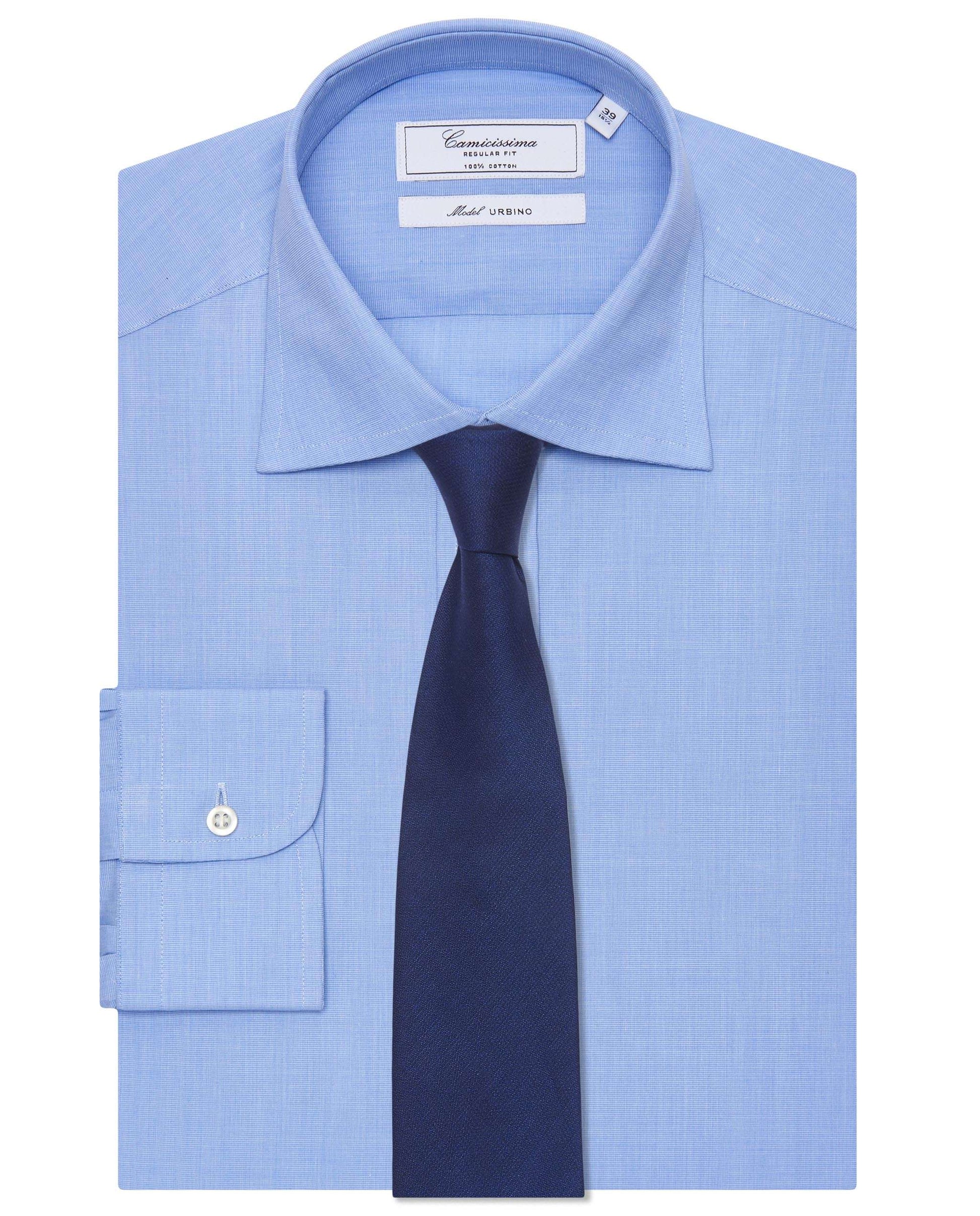 Men’s Azure Plain Regular Fit Permanent Shirt