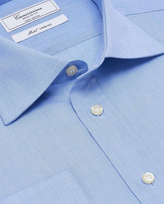 Men’s Azure Plain Regular Fit Permanent Shirt