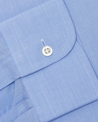 Camicissima Men’s Azure Plain Regular Fit Permanent Shirt
