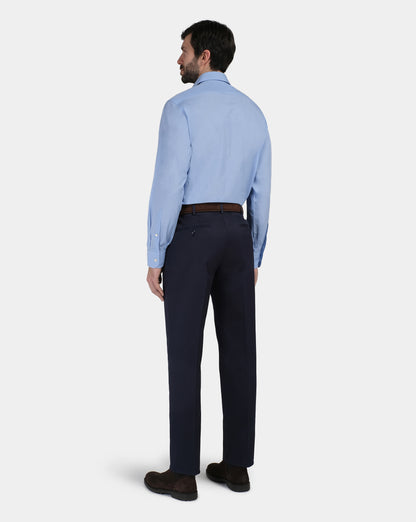 Camicissima Men’s Azure Plain Regular Fit Permanent Shirt