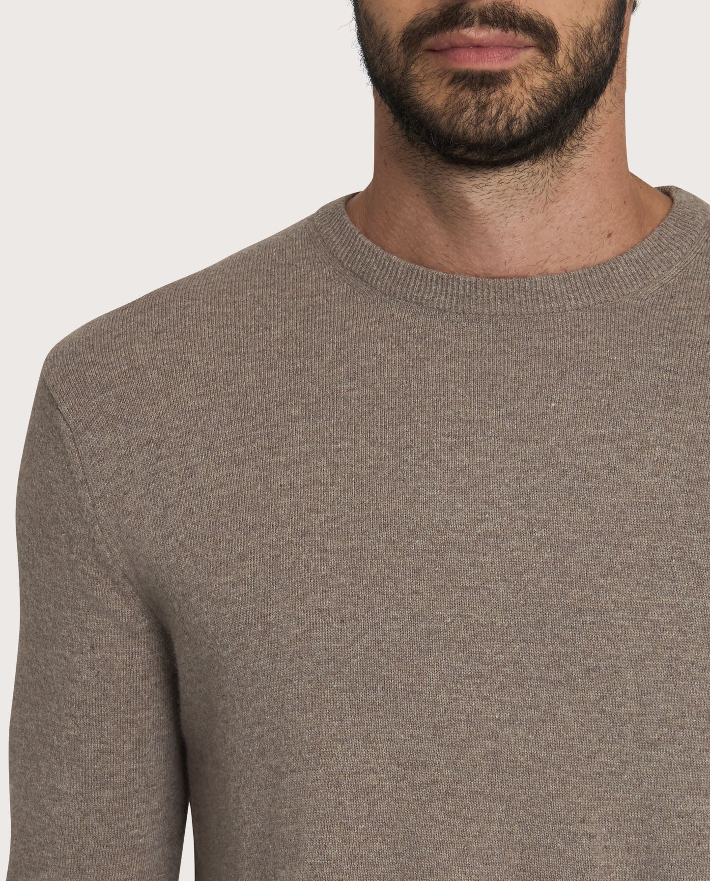 Camicissima Light Brown Blend Cashmere Crew Neck Sweater