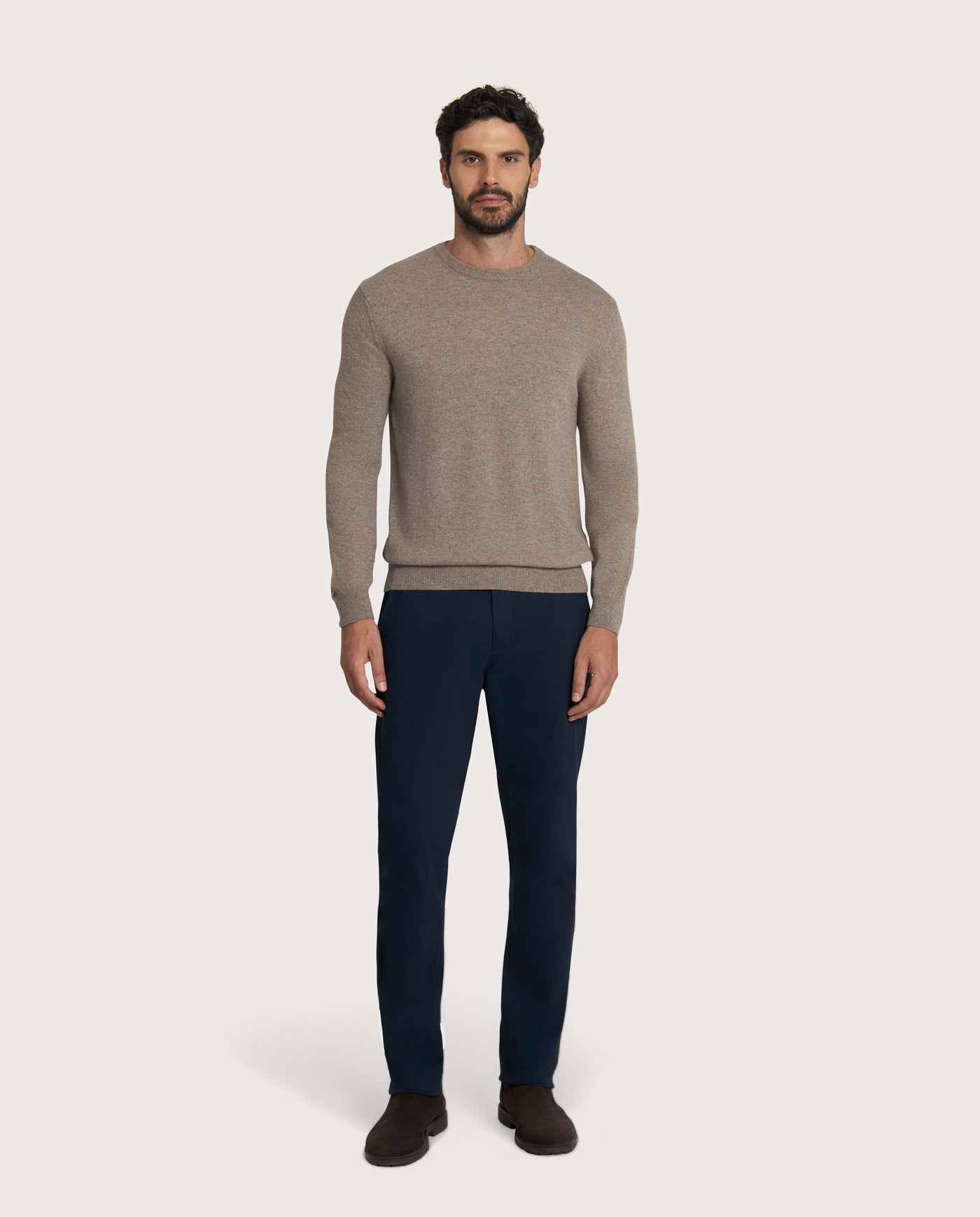 Camicissima Light Brown Blend Cashmere Crew Neck Sweater