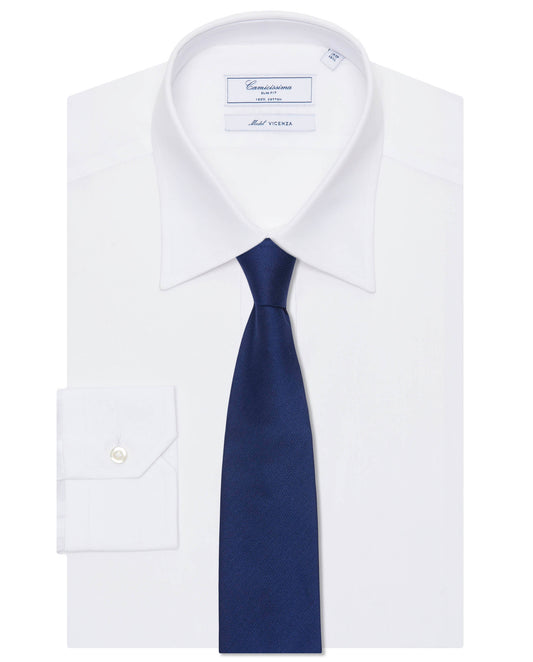 Slim Fit White Permanent Press Shirt for Men
