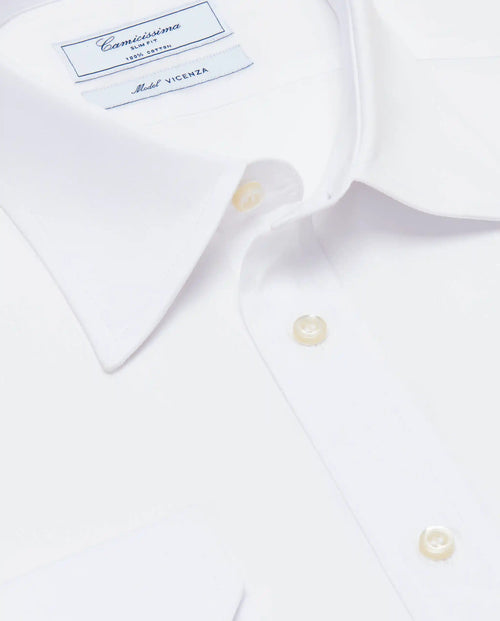 Camicissima Slim Fit White Permanent Press Shirt for Men
