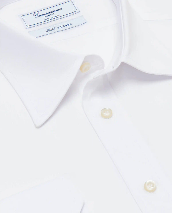 Camicissima Slim Fit White Permanent Press Shirt for Men