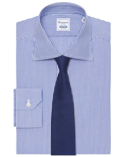 Camicissima Men’s Non-Iron Permanent Slim Fit Striped Shirt – Blue | Full Sleeves