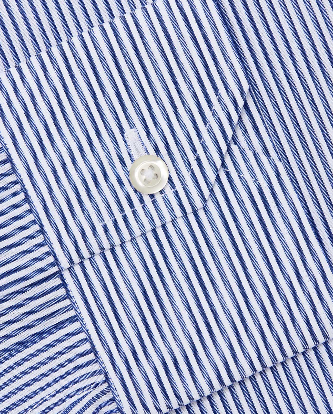 Camicissima Men’s Non-Iron Permanent Slim Fit Striped Shirt – Blue | Full Sleeves