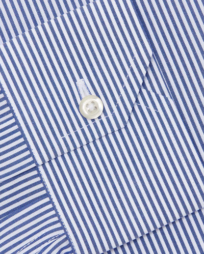 Camicissima Men’s Non-Iron Permanent Slim Fit Striped Shirt – Blue | Full Sleeves
