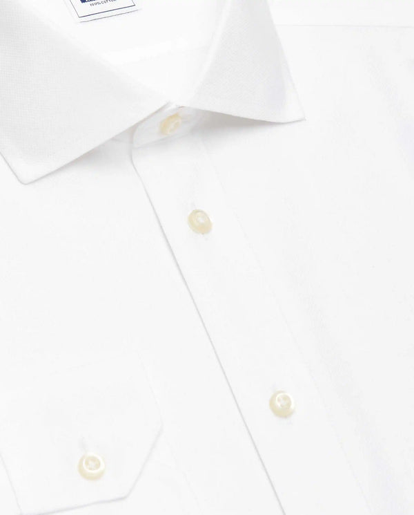 Camicissima Men’s Fitted Self-Pattern White Shirt – Non-Iron Permanent | Full Sleeves | Premium Finish