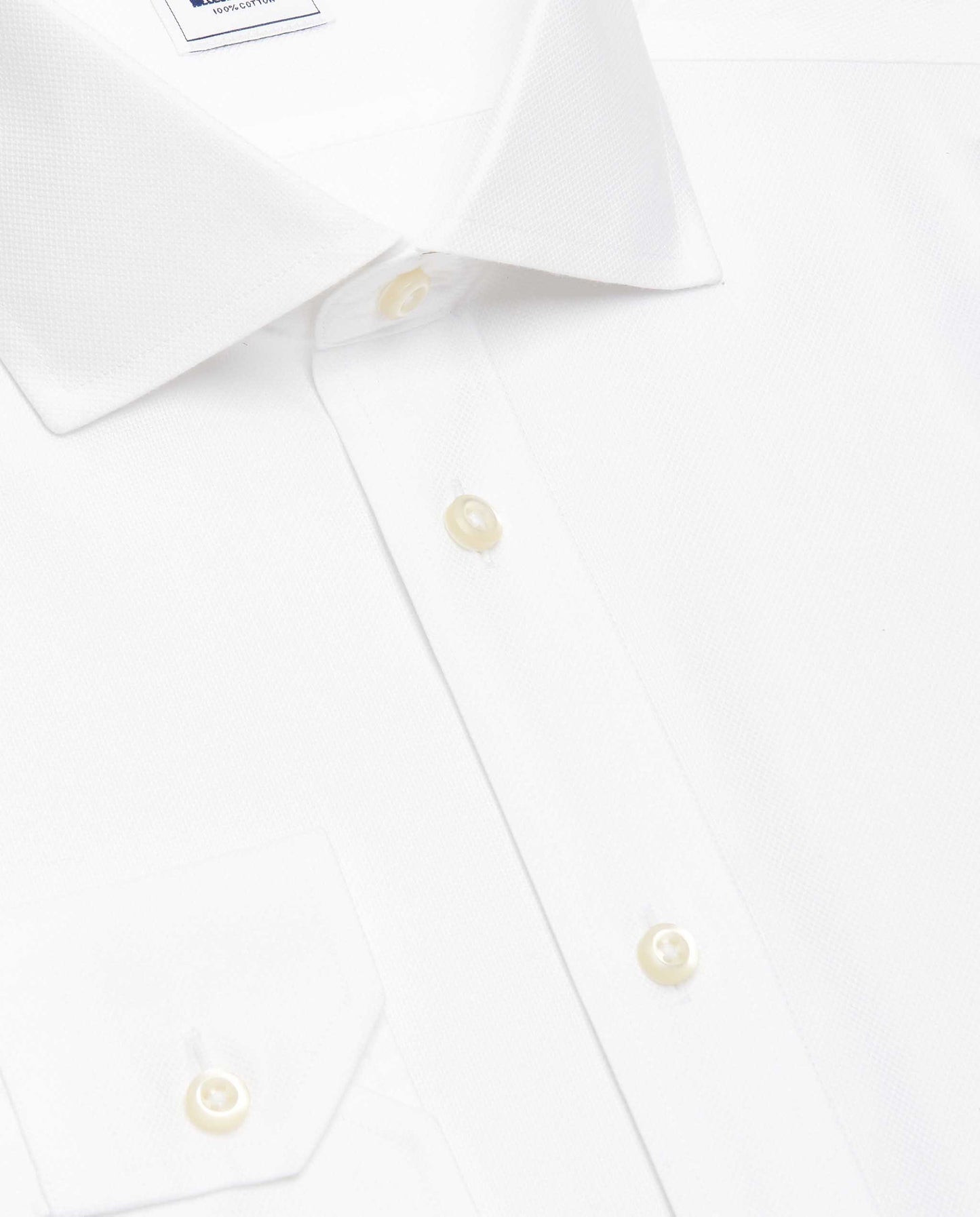 Camicissima Men’s White Self Non-Iron Permanent Fitted Cotton Shirt