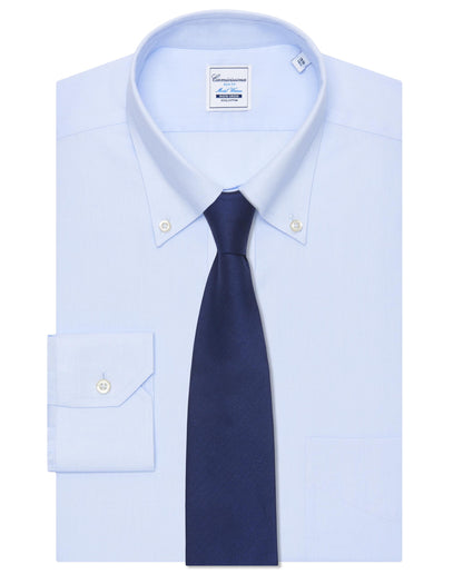 Camicissima Men’s Slim Fit Button-Down Shirt – Light Blue | Non-Iron Permanent | Full Sleeves