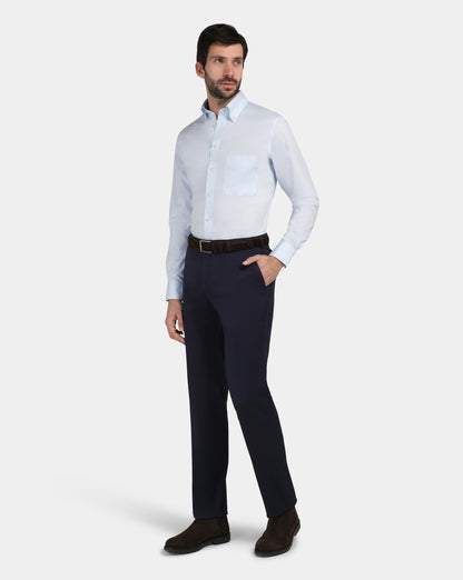 Camicissima Men’s Slim Fit Button-Down Shirt – Light Blue | Non-Iron Permanent | Full Sleeves