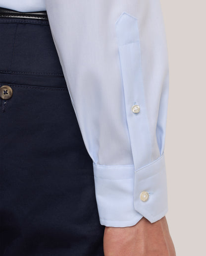 Camicissima Men’s Light Blue Non-Iron Permanent Slim Fit Cotton Shirt