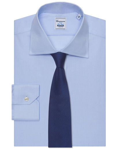Men’s Slim Fit Plain Shirt – Light Blue | Non-Iron Permanent | Full Sleeves