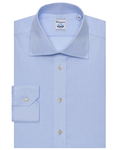 Camicissima Men’s Slim Fit Plain Shirt – Light Blue | Non-Iron Permanent | Full Sleeves