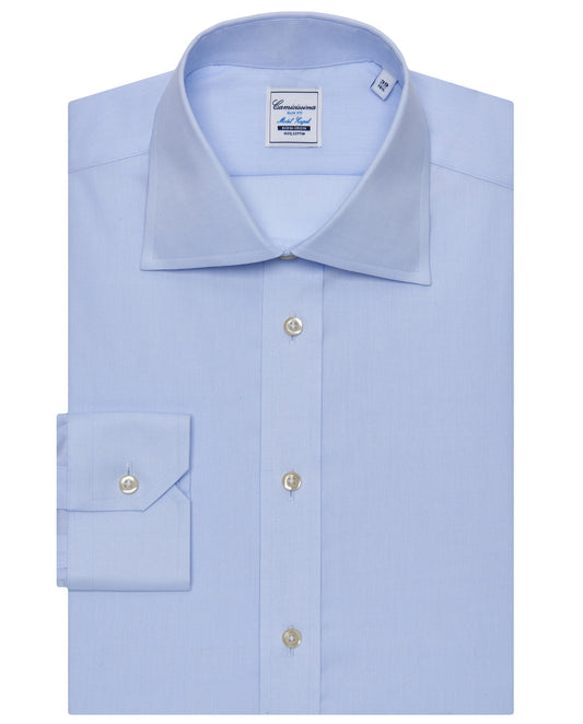Camicissima Men’s Slim Fit Plain Shirt – Light Blue | Non-Iron Permanent | Full Sleeves