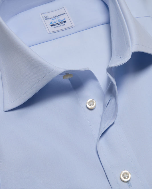 Camicissima Men’s Slim Fit Light Blue Non-Iron Permanent Cotton Shirt
