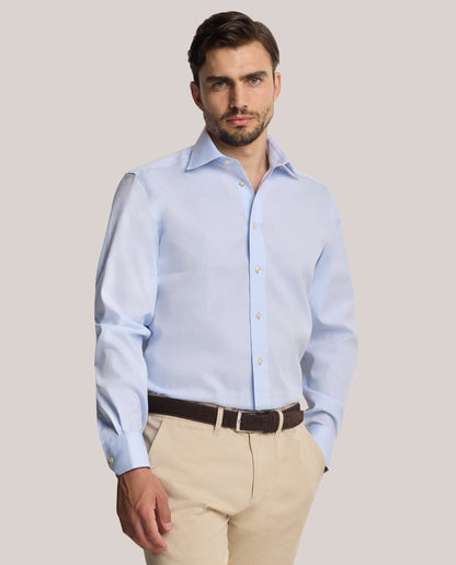 Camicissima Men’s Slim Fit Light Blue Non-Iron Permanent Cotton Shirt