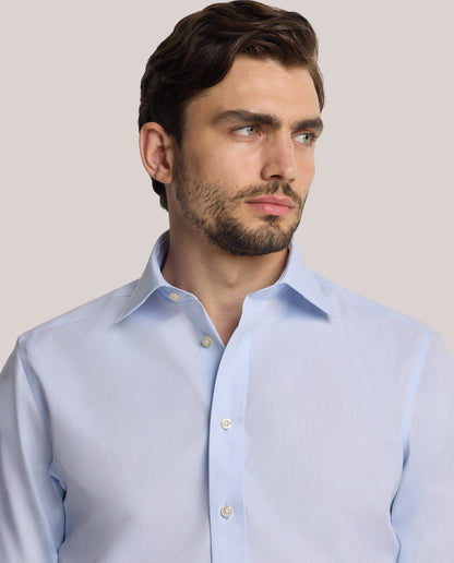 Camicissima Men’s Slim Fit Light Blue Non-Iron Permanent Cotton Shirt