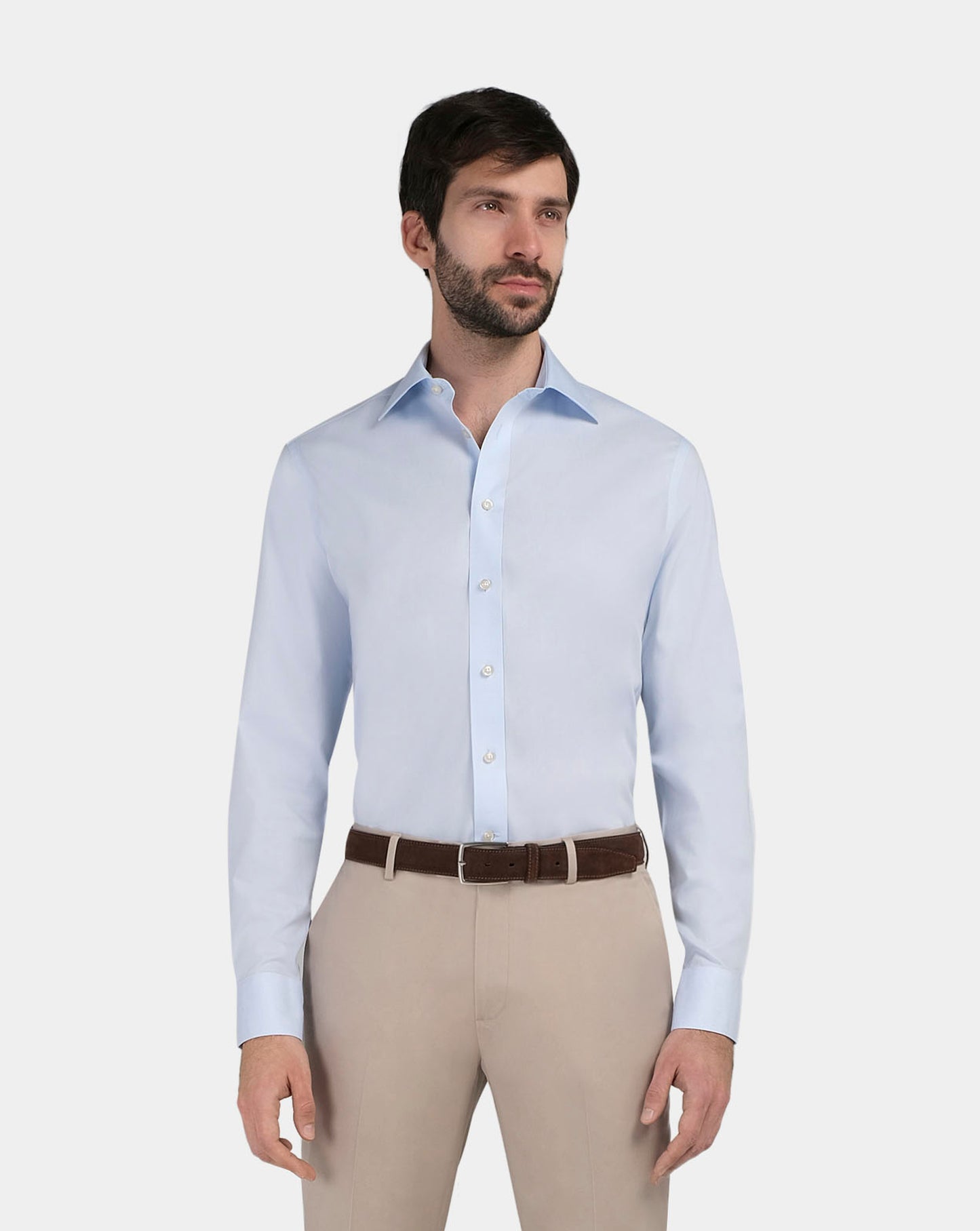 Camicissima Men’s Slim Fit Plain Shirt – Light Blue | Non-Iron Permanent | Full Sleeves