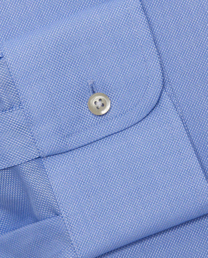Camicissima Men’s Regular Fit Self-Textured Shirt – Light Blue | Non-Iron Permanent | Full Sleeves