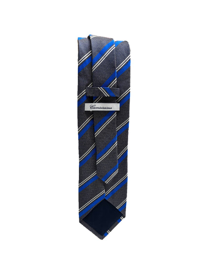 Camicissima Blue Regimental 100% Silk Tie –  Elegant Party & Office Look