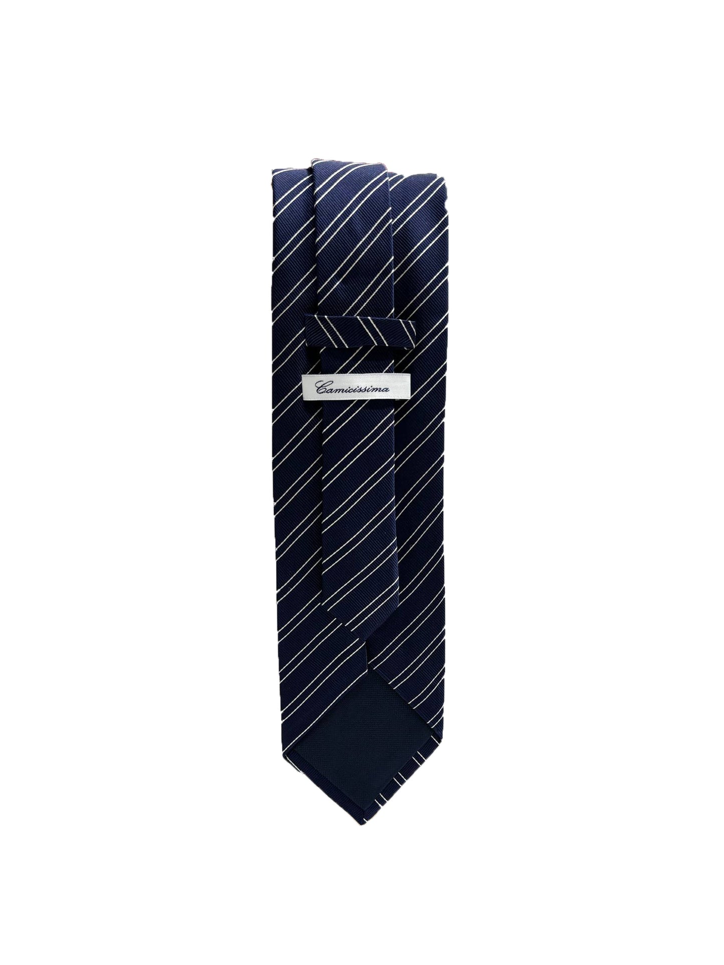 Camicissima Blue Navy Regimental 100% Silk Tie – Elegant Party & Office Look