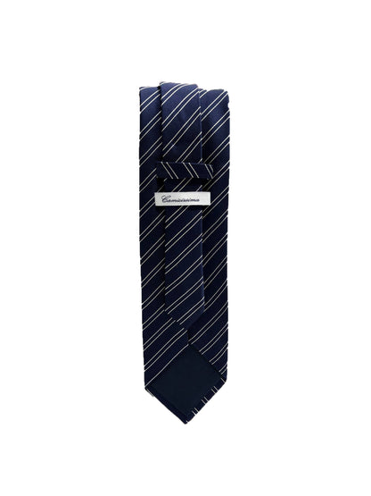 Camicissima Blue Navy Regimental 100% Silk Tie – Elegant Party & Office Look