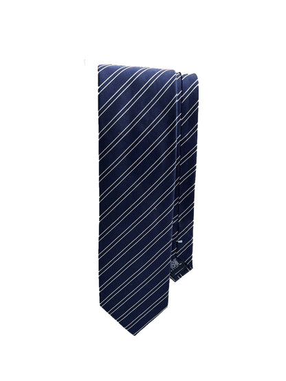 Camicissima Blue Navy Regimental 100% Silk Tie – Elegant Party & Office Look