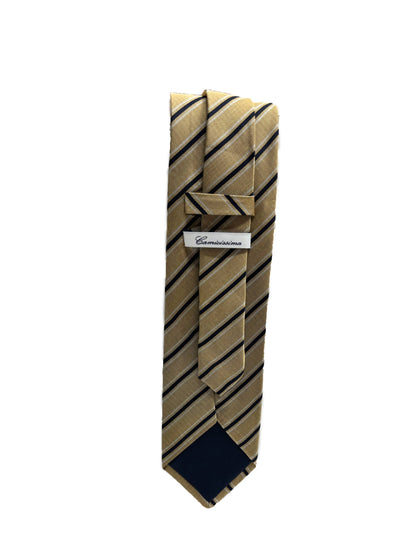 Camicissima  Regimental Beige 100% Silk Tie – Elegant Party & Office Look