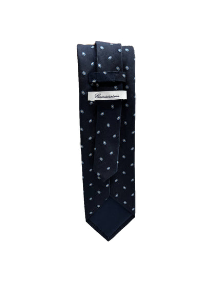 Camicissima Dark Blue Jacquard 100% Silk Tie – Elegant Party & Office Look