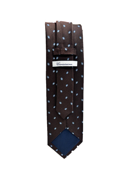 Camicissima Brown Jacquard 100% Silk Tie – Elegant Party & Office Look