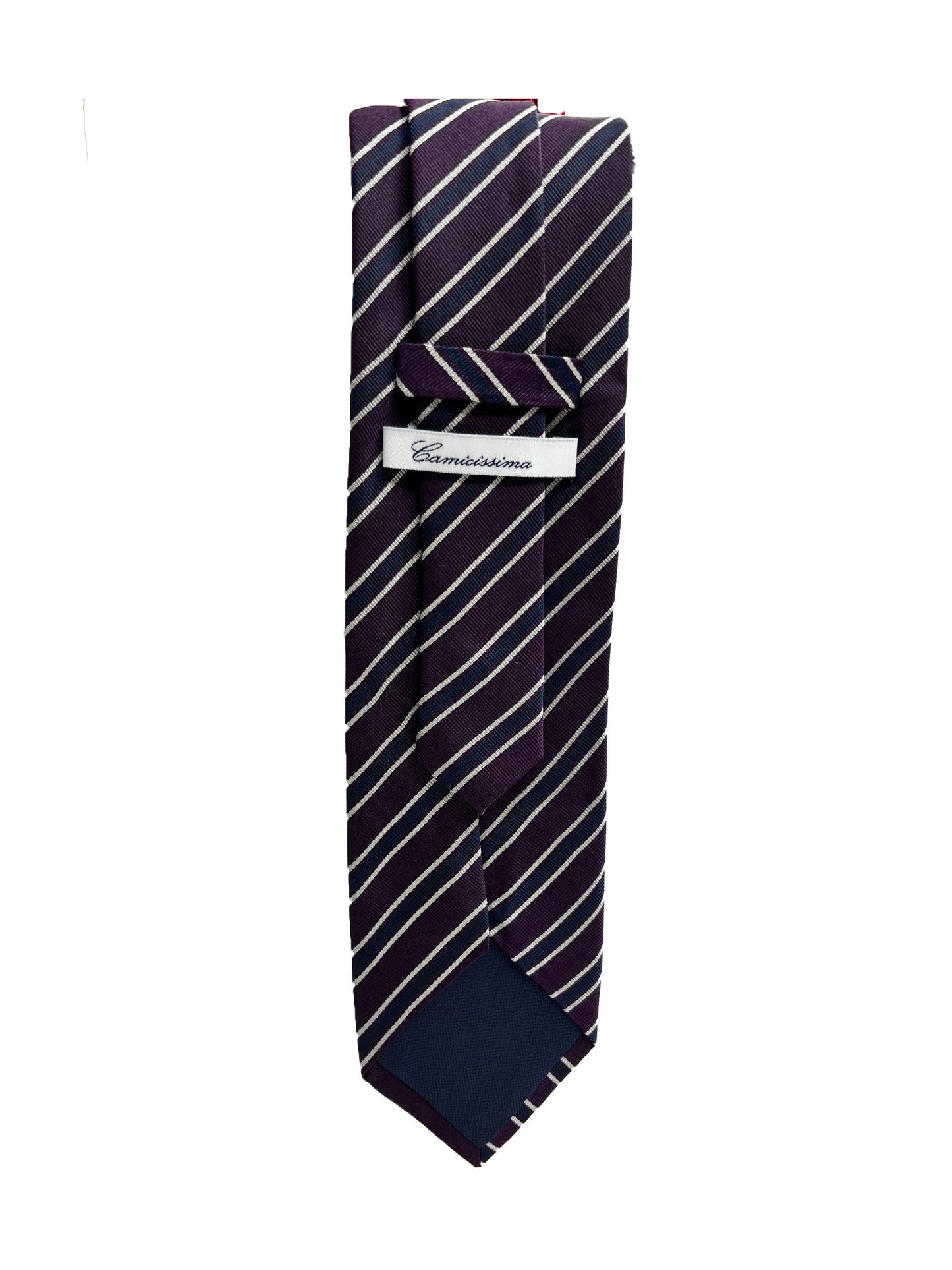 Camicissima Purple Regimental  100% Silk Tie – Elegant Party & Office Look
