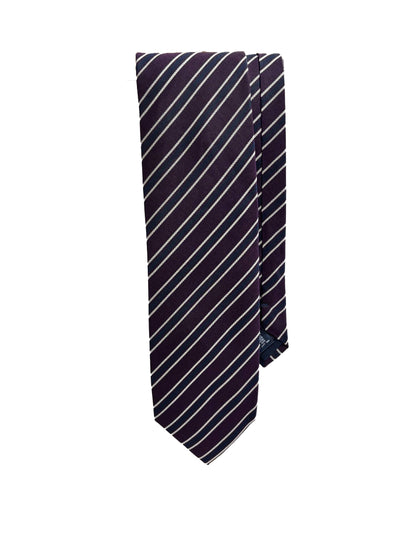 Camicissima Purple Regimental  100% Silk Tie – Elegant Party & Office Look
