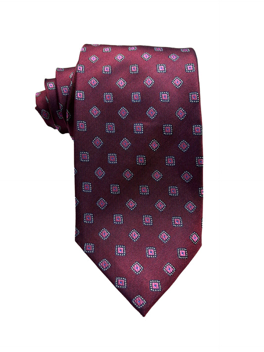 Camicissima Bordeaux Jacquard 100% Silk Tie – Elegant Party & Office Look