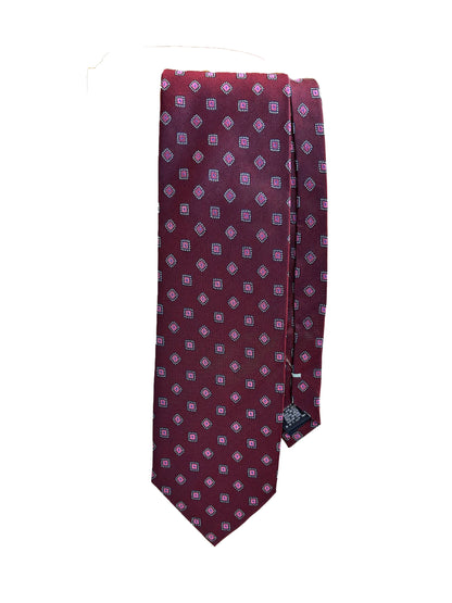 Camicissima Bordeaux Jacquard 100% Silk Tie – Elegant Party & Office Look
