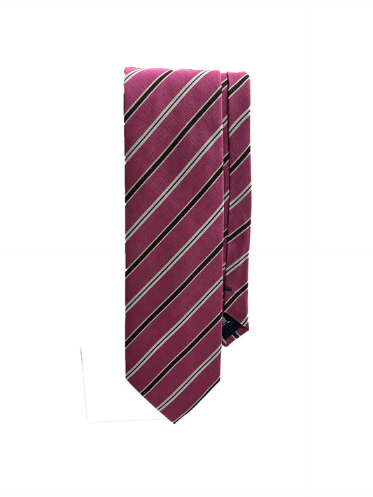 Camicissima Pink Regimental 100% Silk Tie - Elegant Party & Office Look