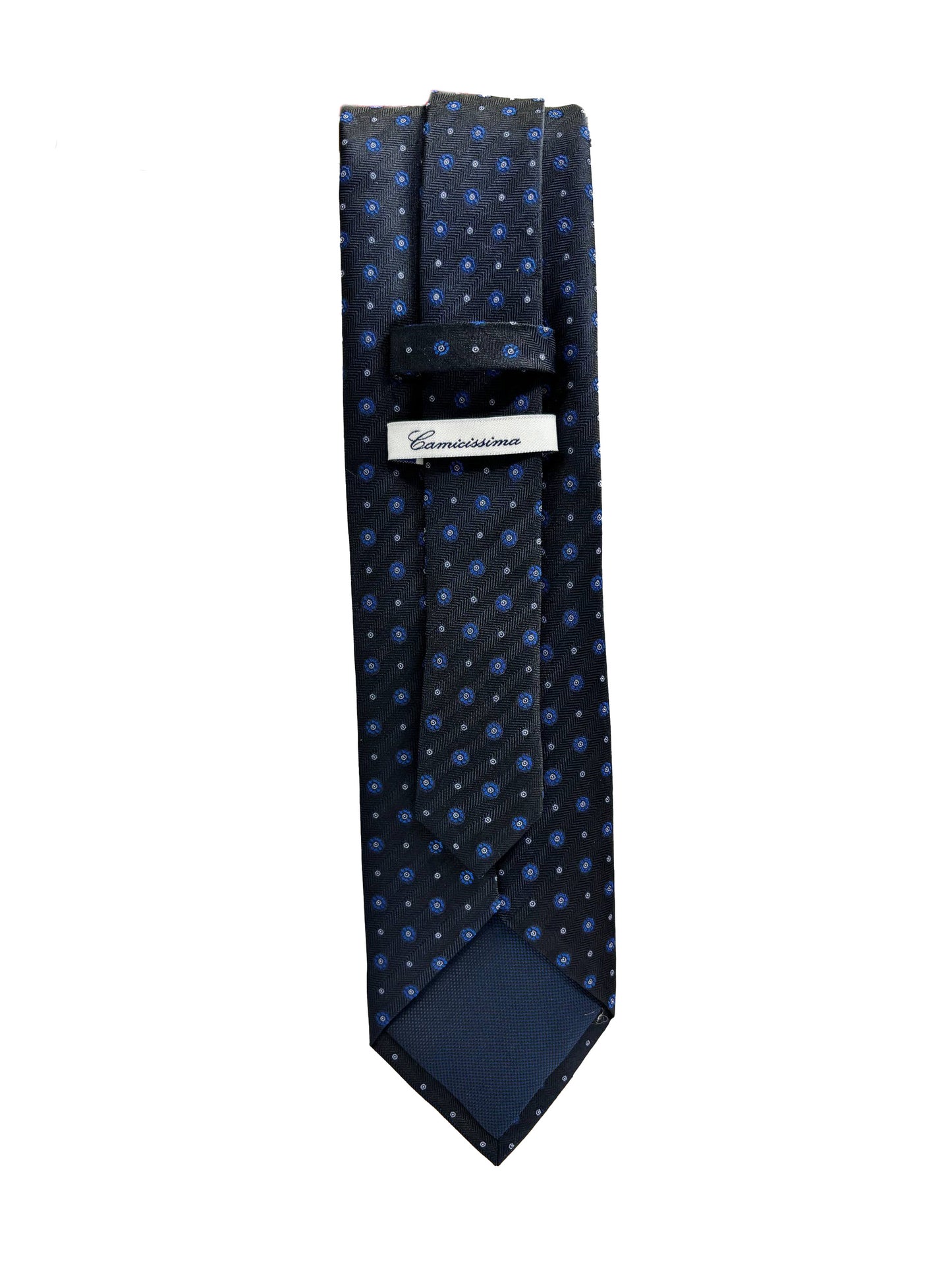 Camicissima Dark Blue Jacquard 100% Silk Tie – Elegant Party & Office Look