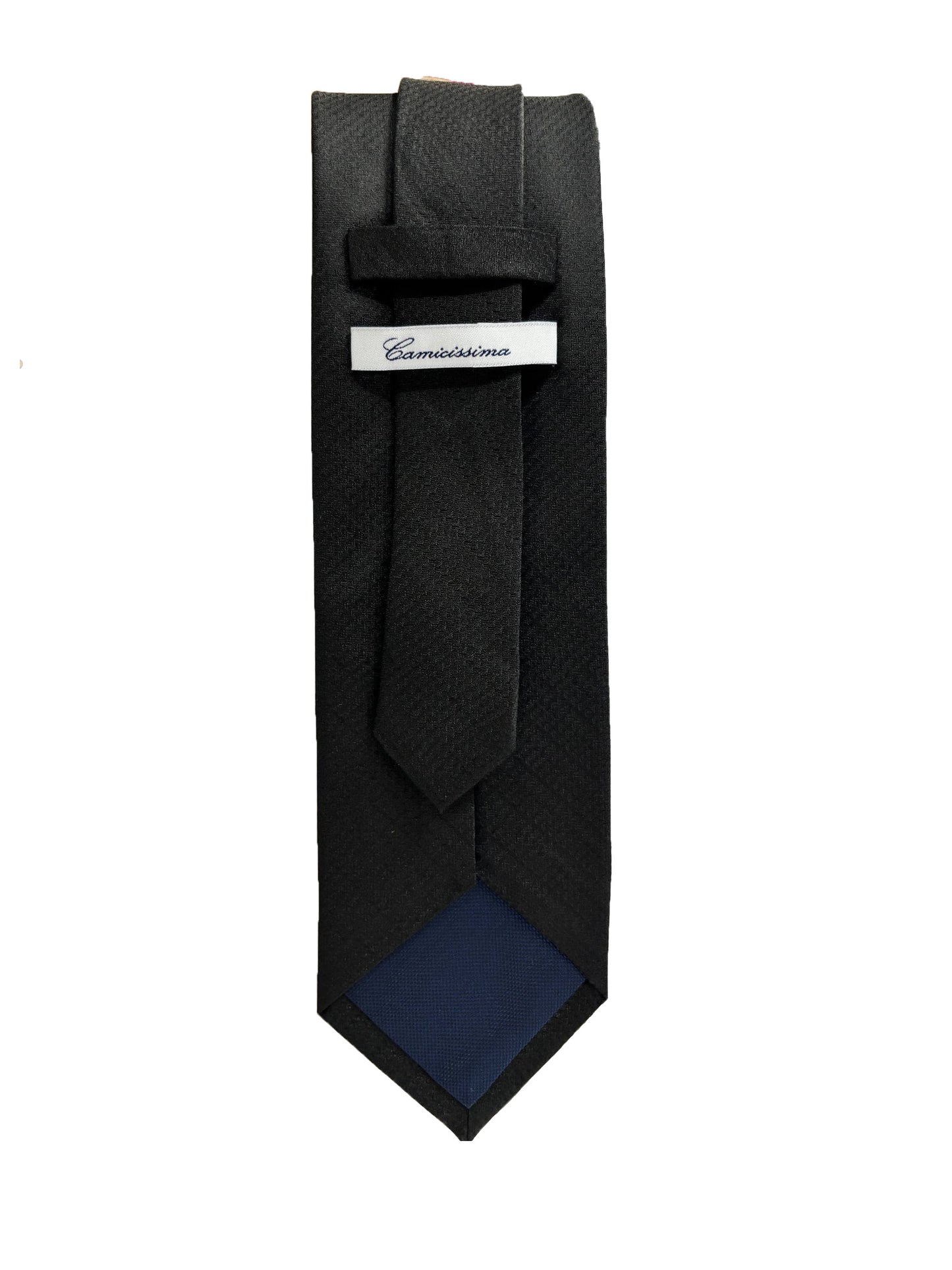 Camicissima Black Plain 100% Silk Tie – Elegant Party & Office Look