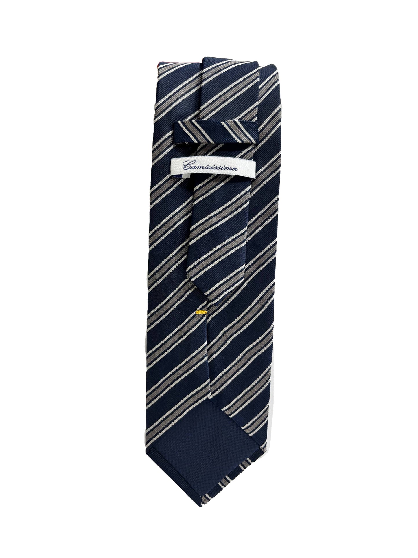 Camicissima Blue Navy Regimental100% Silk Tie – Elegant Party & Office Look