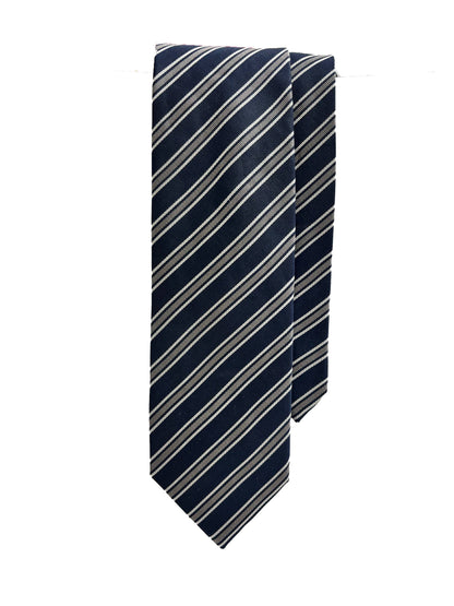 Camicissima Blue Navy Regimental100% Silk Tie – Elegant Party & Office Look