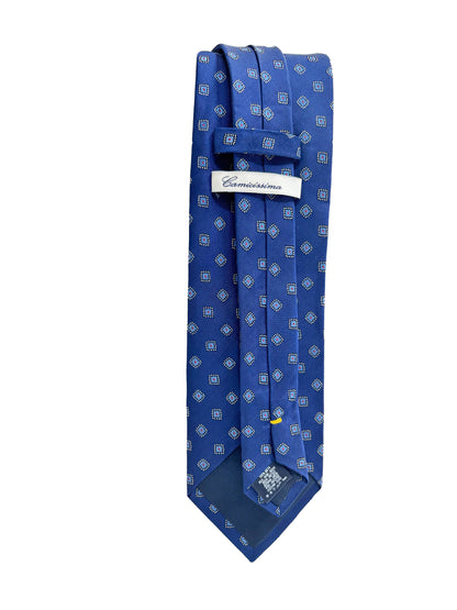Camicissima Blue Navy Jacquard 100% Silk Tie – Elegant Party & Office Look